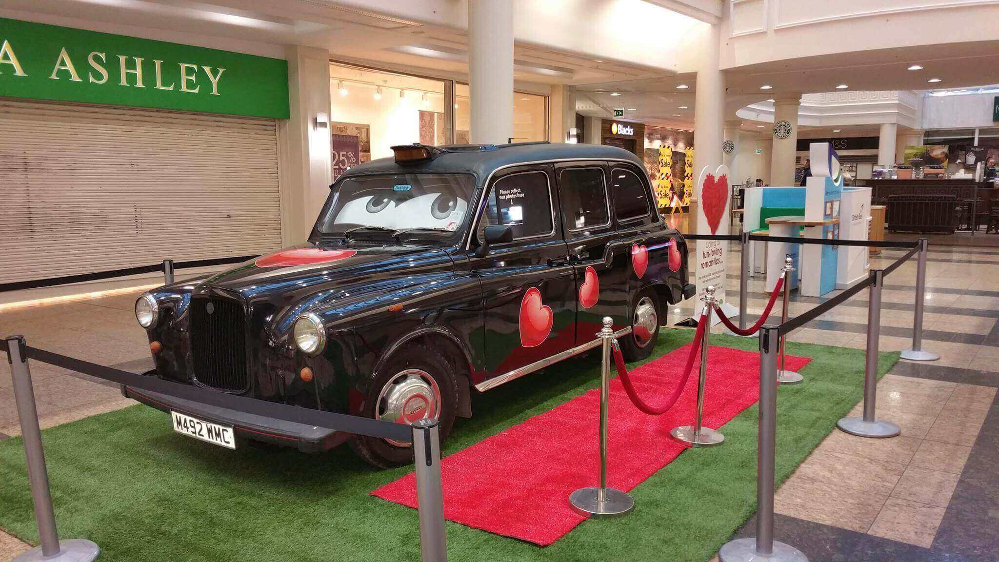 Our Black Cab Photo Booth Decorated For Valentines Day